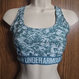 Under Armour Women's Blue Printed Sports Bra, Sz XS, NO INSERTABLE PADS